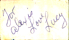 Autograph from Lucille Ball